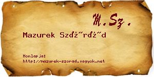 Mazurek Szórád névjegykártya